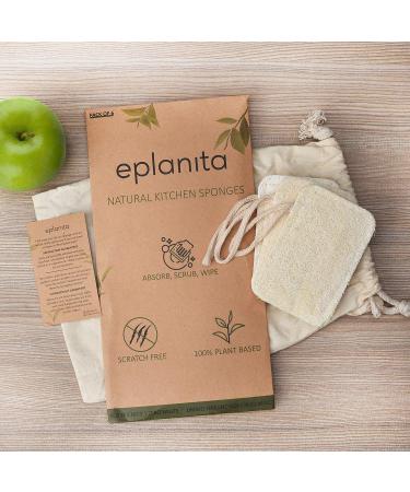 Eco-Friendly Eplanita Natural Dishes Ruts (6-Pack) - Biodegradable Kitchen Scrub Scourer | Zero Waste Luffa Plant - Buy Online on GoSupps.com