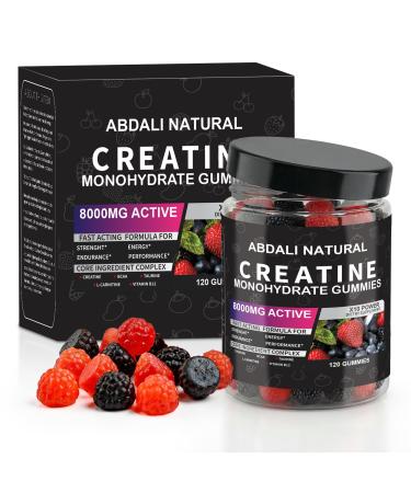 ABDALI NATURAL Creatine Gummies 8000mg for Men & Women Pre-Workout Creatine Gummies with L-Taurine BCAA 2:1