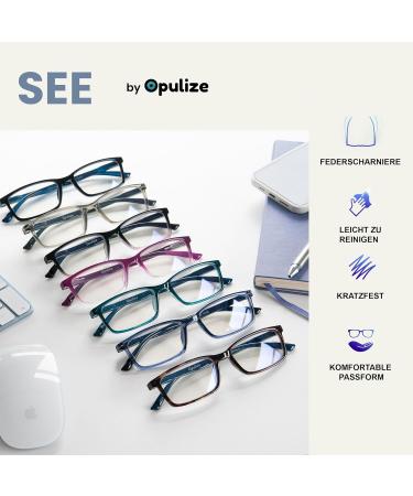 Opulize Blue Light Filter Gaming Glasses - Narrow Frame Spring Hinges Improve Sleep - B9 +2.50 Diopters - Stylish Brown/Blue Design - Buy Online on GoSupps.com