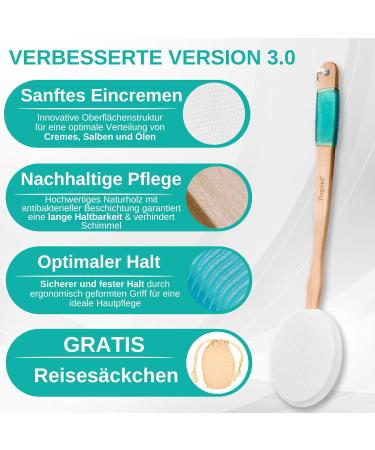 Dupore Premium Creaming Aid for Back - 2024 Set with Wood Brush Peeling Sponge & Replacement Pads - Gentle Skin Care Solution - Buy Online on GoSupps.com
