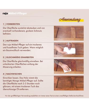 Ruja Furniture Care 1L | Premium Furniture Polish & Wood Care Oil | Stain Remover for Tables Chairs & Parquet | No Wax Silicone or Additives - Buy Online on GoSupps.com