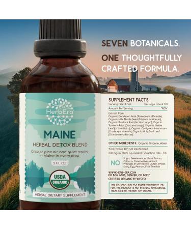 HerbEra Maine Herbal Detox Blend - USDA Organic Extract Made in USA | Immune & Liver Support Liquid Drops | Burdock Dandelion Root Milk Thistle Turmeric Cordyceps | 2 fl oz - Buy Online on GoSupps.com