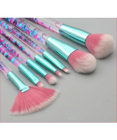 Shop Glitter Makeup Brushes Set for Girls - 7pc Sparkling Foundation Lip Eye Shadow Eyebrow Blush Powder & Fan Blender Brushes - Buy Online on GoSupps.com