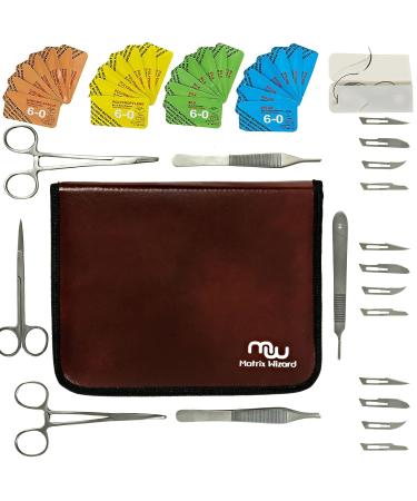 47 Unit Set Sterile Mixed Dissolvable & Non-Dissolvable Sutures with Needle Plus Tools - Ideal for Emergency, Camping, Hiking, First Aid, Surgical Training & Vet Use - Buy Online on GoSupps.com