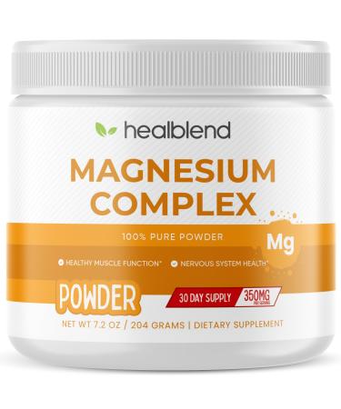 healblend Magnesium Complex Powder (Magnesium Citrate 350 mg in Each Scoop) - Supplement for Sleep Heart Health Cognitive Health Muscles Health Energy and Metabolism* - 60 Servings 1