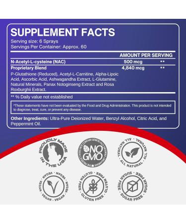 CCL Supplements Advanced Glutathione & NAC Spray Supplement, Reduced Glutathione - Gluten-Free (4 oz) 4 Fl Oz (Pack of 1) - Buy Online on GoSupps.com