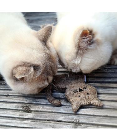 Catlabs Sustainable Cat Toys | Cuddly Cat with Catnip | 100% Natural Sheep Wool | Refillable & Eco-Friendly | Fair Manual Work for Your Cat - Buy Online on GoSupps.com
