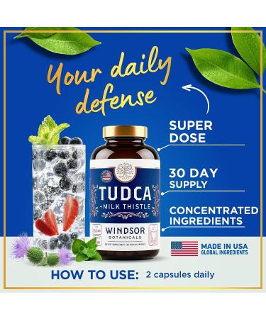 Advanced TUDCA & Silymarin Milk Thistle Extract - Liver Health Formula - 663mg Silybum Marianum - Bile Salts Supplement - 60 Caps - Buy Online on GoSupps.com