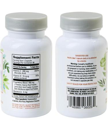 Quantum Health Sleep Immune Support Supplement Melatonin 2mg L Theanine & Valerian Root Plus Elderberry Vitamin C & D Immunity Boost 30 Capsules - Buy Online on GoSupps.com