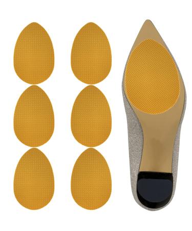 Cuneai Non Slip Shoes Pads Adhesive Shoe Sole Protectors High Heels Anti-Slip Shoe Grips Foot Self Adhesive Non-Skid Shoe Pads Anti Slip Grips Sole Protector for Man and Women (Yellow - 3 Pairs)