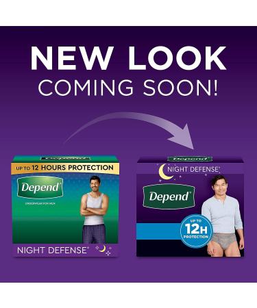 Depend Night Defense Men's Incontinence Underwear, Overnight, Disposable, Large - 28 Count (2 Packs of 14) - Buy Online on GoSupps.com