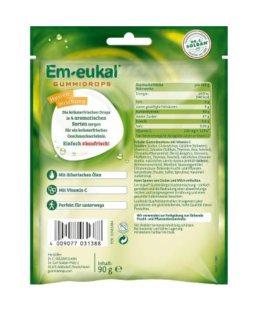 Em-eukal Gummidrops Cough Mix with Vitamin C - Herbal Fresh Sugar-Containing 20x90g | International Shipping Available - Buy Online on GoSupps.com