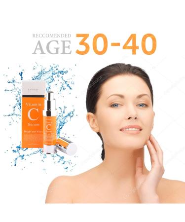 Lansley Natural Vitamin C Serum | Best Organic Korean Anti-Aging Serum for Acne Scars & Wrinkles | 20ml All Skin Types - Buy Online on GoSupps.com