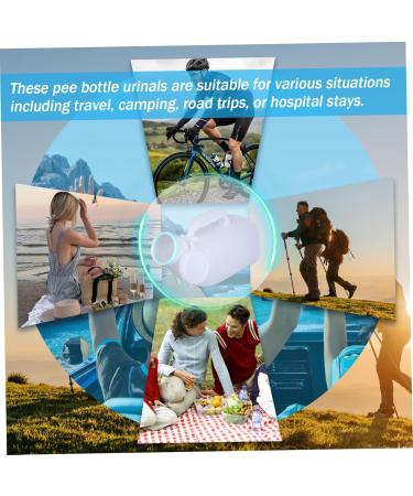 2Pcs Urinal for Men 1200ML Portable Urinal Spill Proof Pee Bottles with Lid & Handle Thick Plastic Male Urinal Large Opening Mens Urinals with Wraped Edge for Travel Hospital White Portable - Buy Online on GoSupps.com