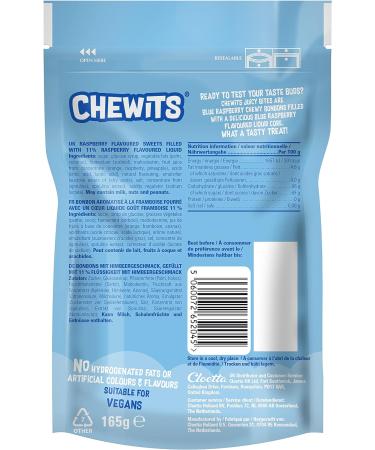 Chewits Blue Rasp Bites 165 g x 10 - Buy Online on GoSupps.com