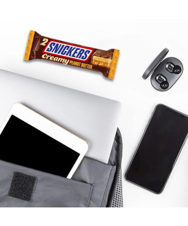 Snickers Creamy Peanut Butter - Milk Chocolate with Peanut Butter Caramel & Peanuts | 24 Double Bars (36.5g each) - 876g Total - Buy Online on GoSupps.com