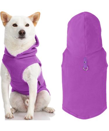Gooby Fleece-West Hoodie dog sweater-purple small-warm sweater dog hoodies with O-ring leash-winter hooded sweater for small dogs boy or girls and medium-sized dogs Small (chest: 13.25 " * fits cats) Violet