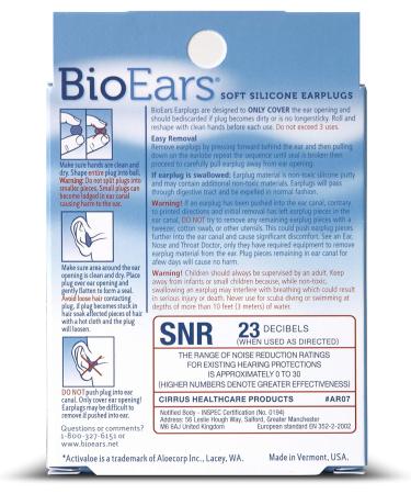 BioEars 41304 Soft Silicone Earplugs with ACTIValoe - 6 Pairs, Premium Protection from Water and Noise - Buy Online on GoSupps.com