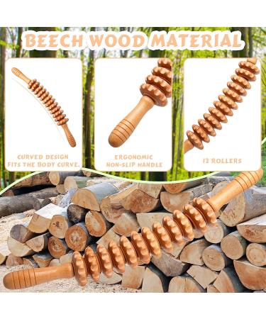 DAOZWUBGIH Curved Wood Therapy Massage Roller for Cellulite & Lymphatic Drainage - Buy Online on GoSupps.com