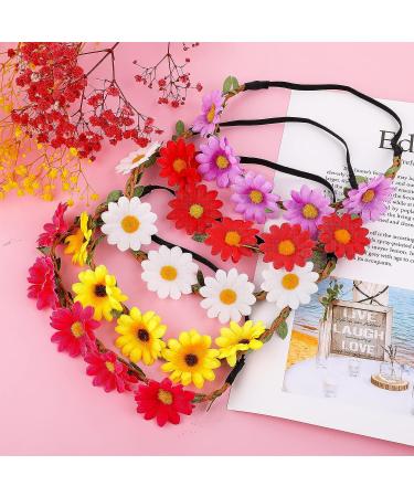 Sibba 5PCS Daisy Flower Headband | Boho Floral Garland Crown for Women | Bridal Wedding & Festival Hair Accessories - Buy Online on GoSupps.com