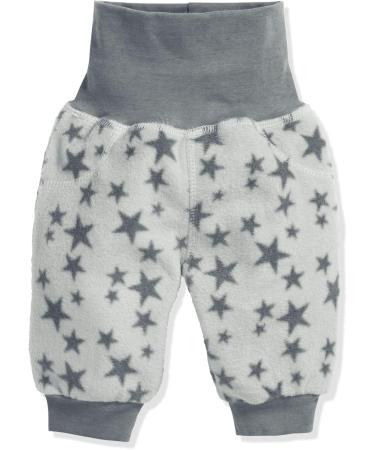 Schnizler Baby Fleece Trouser 62 Grey Stars | Soft and Warm Pumphose with Striped Waistband - Buy Online on GoSupps.com