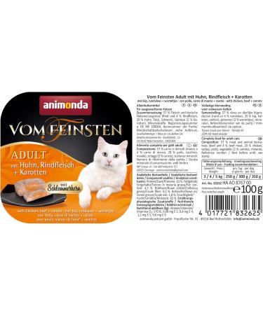 Animonda Adult Cat Food - Gourmet Wet Food with Chicken Beef & Carrots | 32 x 100g - International Shipping Available - Buy Online on GoSupps.com