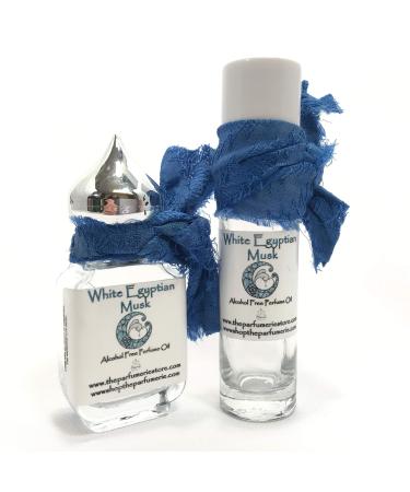 White Egyptian Perfume Essence Oil Alcohol Free (10 ml.) (White Egyptian Musk - Arabesque Bottle)