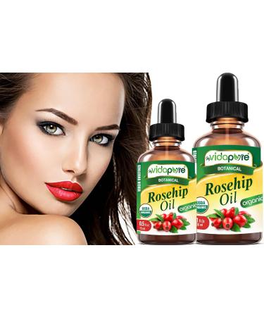 MYVIDAPURE Organic ROSEHIP OIL Certified Organic WILD GROWTH RAW Pure VIRGIN UNREFINED for Face, Body, Hair and Lip Care (1 Fl Oz) 1 Fl Oz (Pack of 1) - Buy Online on GoSupps.com