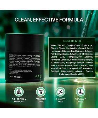 Viva Lab Mens Face Moisturizer Anti-Aging Cream - Lightweight After Shave Lotion for Men - Day & Night Hydrating Skin Care with Niacinamide Collagen Ceramides - Fast-Absorbing Non-Greasy 1.85oz - Buy Online on GoSupps.com