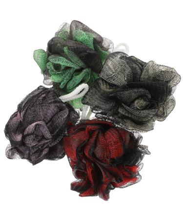 FOMIYES 4pcs Foaming Net Loofah Mesh Pouf Bath Loofah Body Scrubbers Bath Balls Shower Loofah Body Exfoliating Loofahs Skin Scrubber Toddler Hair Ties Bath Supply Man Household or
