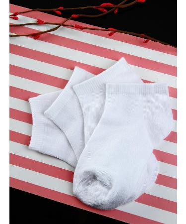 Cooraby 15 Pack Kids' Half Cushion Low Cut Athletic Ankle Socks - White, 8-10 Years - Buy Online on GoSupps.com