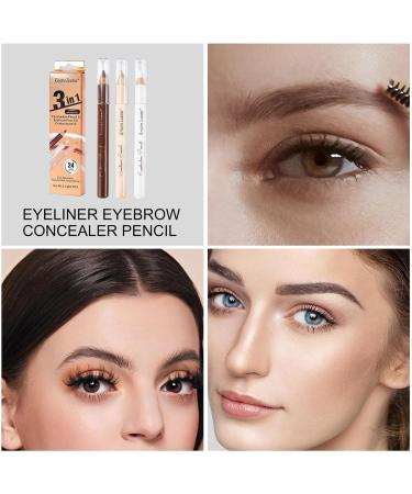 Eyebrow Highlighter Pencil Long-Lasting Brow Tint Eye Liner Silkworm Pencil Combo Eye Makeup Concealing Pencils for Shopping Dating Business Trips Vacation Frifer 2# - Buy Online on GoSupps.com