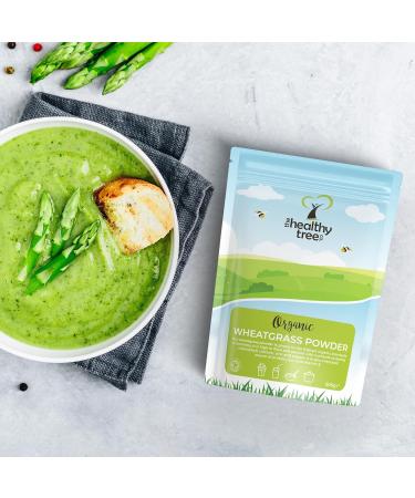 TheHealthyTree Company Organic Wheatgrass Powder - High in Fibre, Vitamin E, Potassium, and Iron from Germany - Vegan Superfood for Green Juices (500g) - Buy Online on GoSupps.com