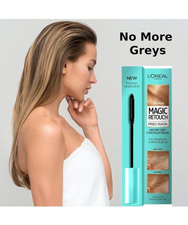 Loreal Grey Hair Cover Up Concealer Blonde Instant Grey Coverage Root Touch Up Hair Mascara to Cover Grey Hair Between Coloring - with Easy To Apply Precision Brush Kit - 2 Pack Plus Cheeroo Magnet 8 ml (Pack of 2) - Buy Online on GoSupps.com