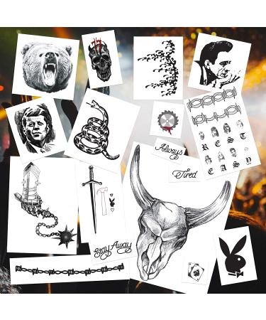 Skull Flail Circular Saw Hammer Temporary Tattoos 2020 | Hand & Face | Skin Safe | USA Made | Removable - Buy Online on GoSupps.com