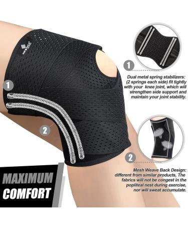 NEENCA Knee Brace for Knee Pain Compression Knee Support with Air Mesh Fabric Adjustable Knee Wrap with Side Stabilizers Ultra-Soft Bandage for Sports Running Meniscus Tear ACL Arthritis Relief Black Medium - Buy Online on GoSupps.com