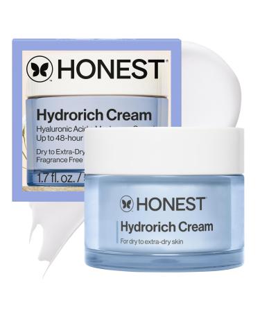 Honest Beauty Hydrorich Cream with Hyaluronic Acid + Mushroom Complex Clinically Tested for Dry Skin Dermatologist Tested Hypoallergenic Vegan EWG Verified
