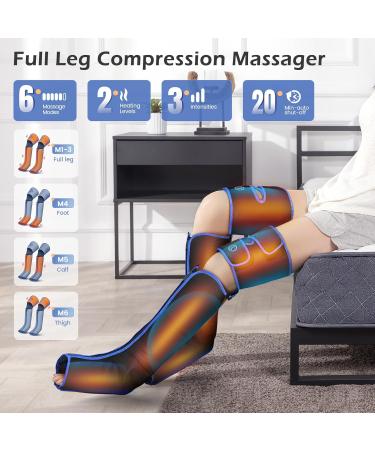 Rinri Leg Massage Device with Heat - Air Compression for Blood Circulation & Muscle Relaxation | 6 Modes 4 Intensities & 2 Heating Levels - Buy Online on GoSupps.com