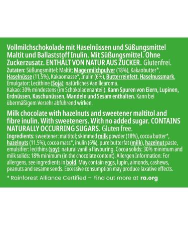 Buy Frankonia No Sugar Added Hazelnut Chocolate 85g - Gluten-Free Chocolate Treats for Guilt-Free Indulgence - International Shipping Available - Buy Online on GoSupps.com