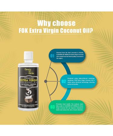 FLAVORS OF KERALA (FOK) | Authentic Kerala Cold Pressed Extra Virgin Coconut Oil - Natural & Unrefined (250 ML) - Buy Online on GoSupps.com