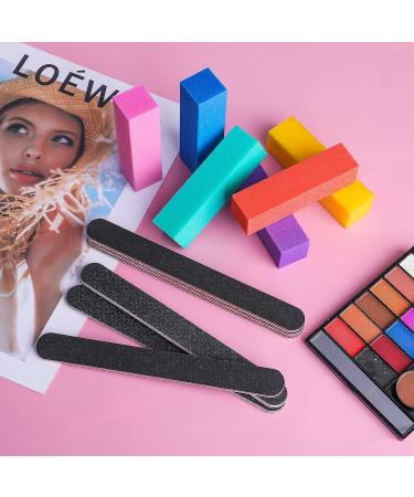 WLLHYF Nail Files and Buffers - 12Pcs 100/180 Grit Double Sided Nail Art Care Tools for Professional Manicure at Home and Salon - Buy Online on GoSupps.com
