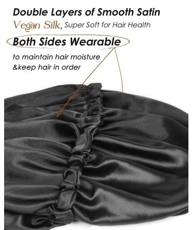 Satin Silk Long Bonnet Braid for Sleeping | Black Women's Hair Bonnet - Buy Online on GoSupps.com