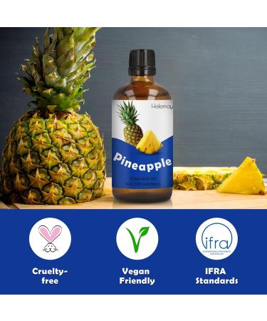 Holamay Pineapple Fragrance Oil 3.4 fl.oz/100 ml Single Fruit Essential Oil Premium Candle Making Scents Fragrance Oil for Soap Making Diffuser Oils for Home - Buy Online on GoSupps.com