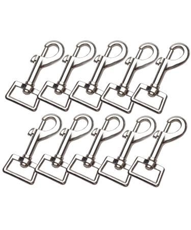 LOUHUA 10 Pieces 3 x 1 Inch Heavy Duty Nickel Plated Swivel Snap Hooks Pet Buckle