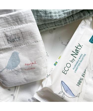 Eco by Naty Flushing Baby Wet Wipes - 100% Compostable Chemical-Free & Hypoallergenic | Safe for Sensitive Skin | 12 Pack (672 Wipes) - Buy Online on GoSupps.com