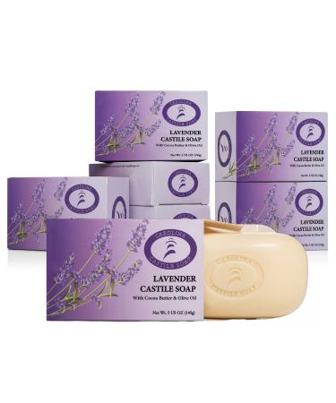 Carolina Castile Soap Vegan Lavender Castile Bar Soap   6 Bars of Natural Soap for Men  Women  and Kids   Gentle  Hydrating Castile Soap Bars with Organic Cocoa Butter and Olive Oil  5 Oz. Each - Buy Online on GoSupps.com