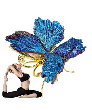 Black Obsidian Dainty Decoration - Natural Crystal Butterfly Decoration | Natural Crystal Stone Charm Smooth Polished Gemstone Charm for Parties Skoulazeo Gold