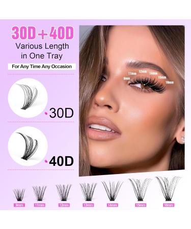 Pawotence 280pcs D Curl Cluster Eyelashes 9-16mm Mix for Self Application - 30D & 40D Lash Extensions - Buy Online on GoSupps.com