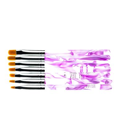 7 Nail Art Brush Set for Nail Art UV Gel & Acrylic Manicure Nail Brush (Classic Pink)
