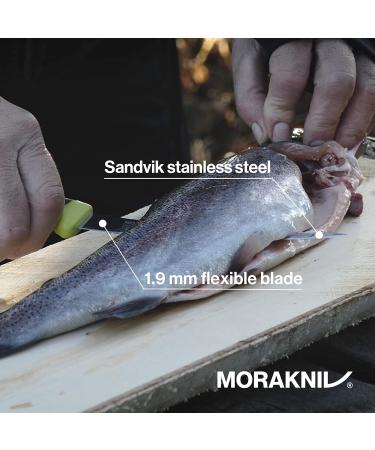 Morakniv Companion Fish Fillet Knife - 15.4 cm Sandvik Stainless Steel with Sheath - Black/Yellow | International Shipping Available - Buy Online on GoSupps.com